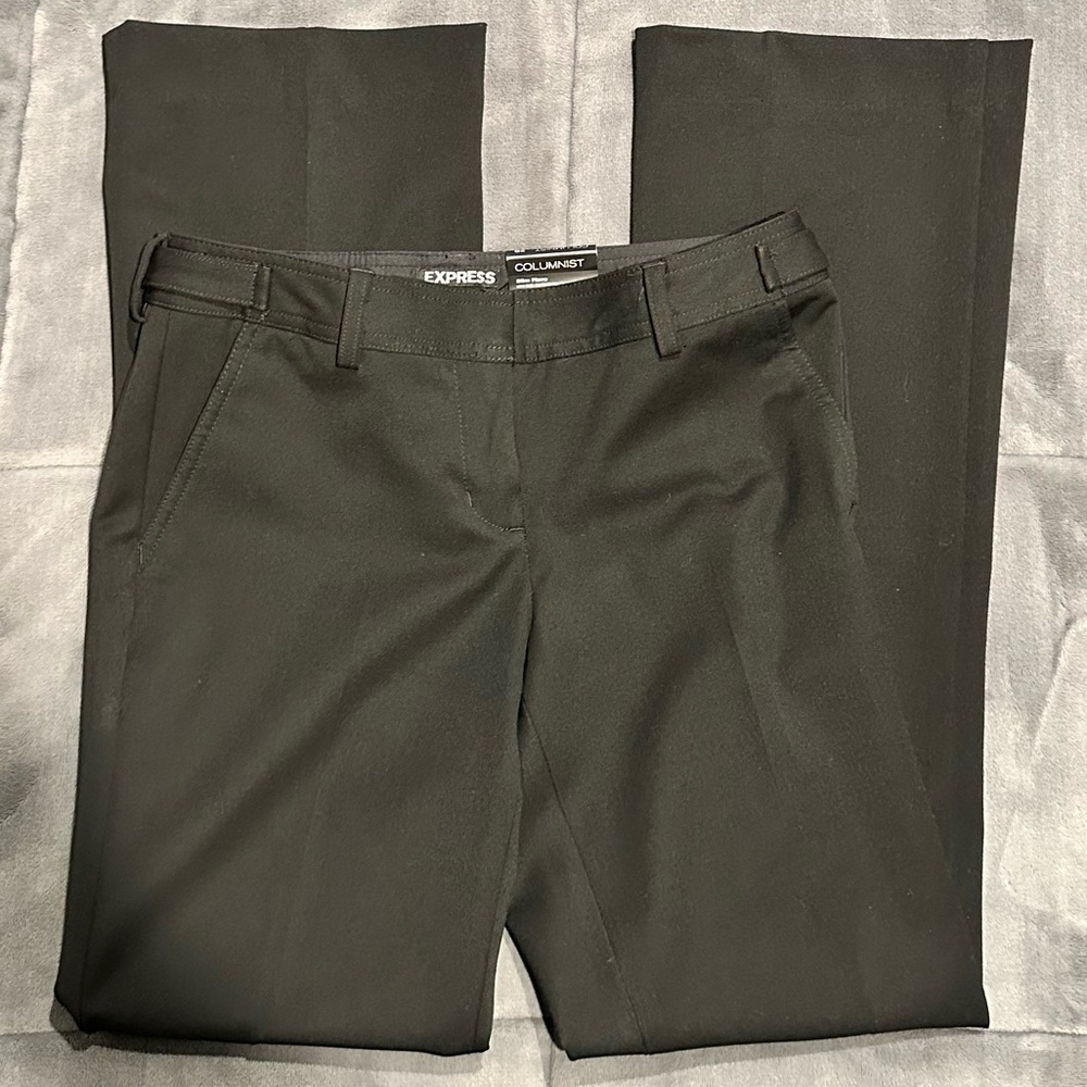 NWT Express Columnist Slim Flare Studio Stretch Pants Low Rise 2R Black